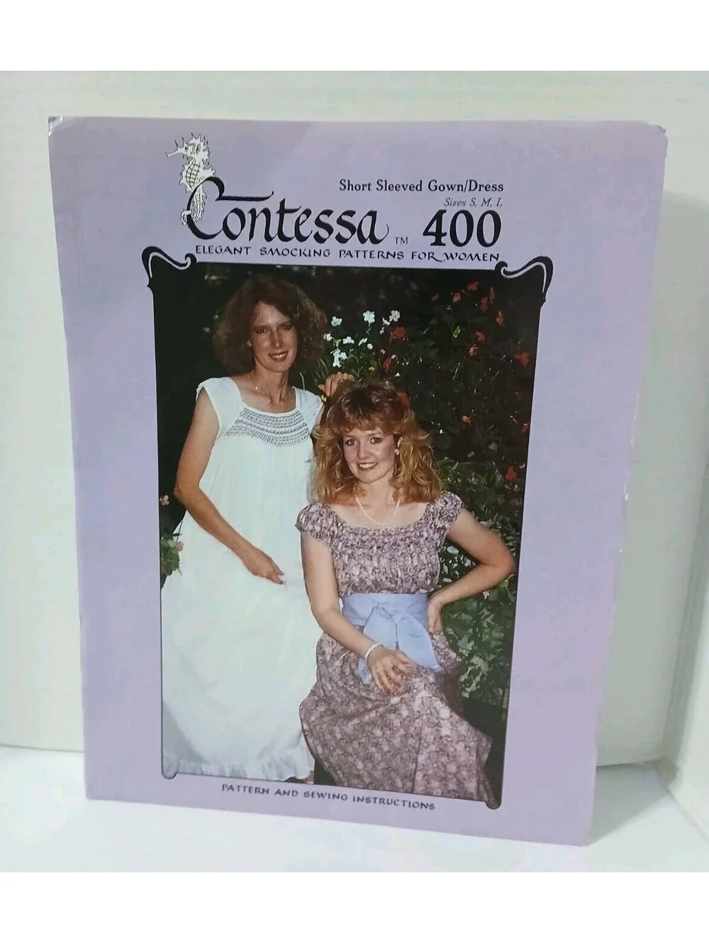 Vintage Contessa 400 Smocking Pattern Women Short Sleeved Gown Dress S M L Uncut